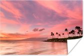 Zonsondergang op tropisch strand poster papier 120x80 cm - Foto print op Poster (wanddecoratie woonkamer / slaapkamer) / Landschappen Poster / Zee en Strand