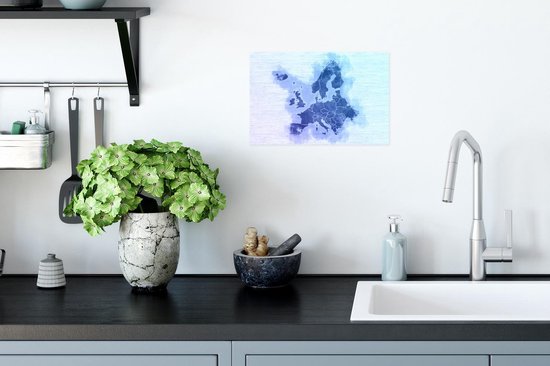 Carte de l'Europe dans les tons de bleu 30x20 cm - petite