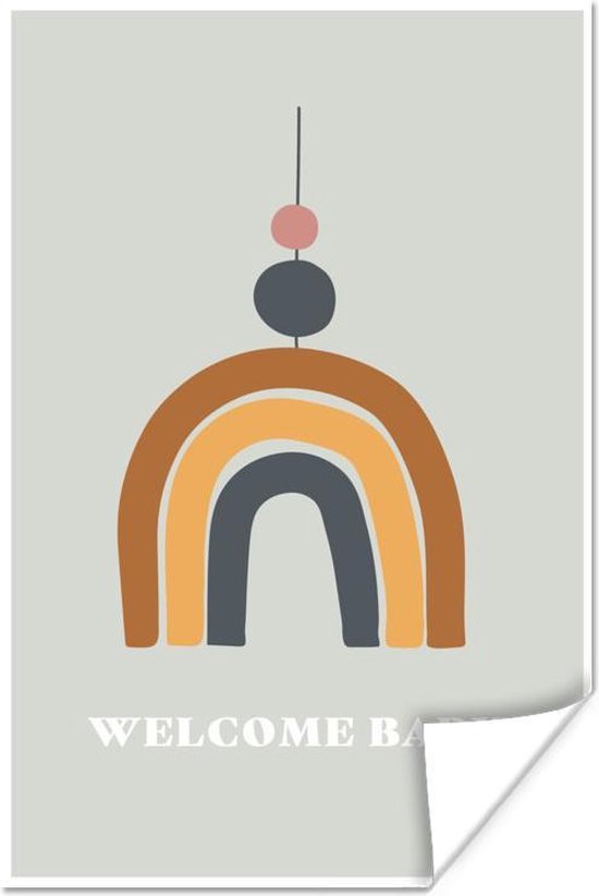 Affiche Illustration Pour Enfants De Style Boheme Avec Arc En Ciel Et Citation Bol Com