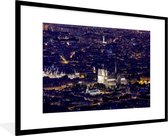 Fotolijst incl. Poster - Panorama van Parijs en de Notre Dame - 90x60 cm - Posterlijst