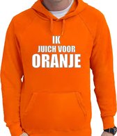 Oranje fan hoodie voor heren - ik juich voor oranje - Holland / Nederland supporter - EK/ WK hooded sweater / outfit S