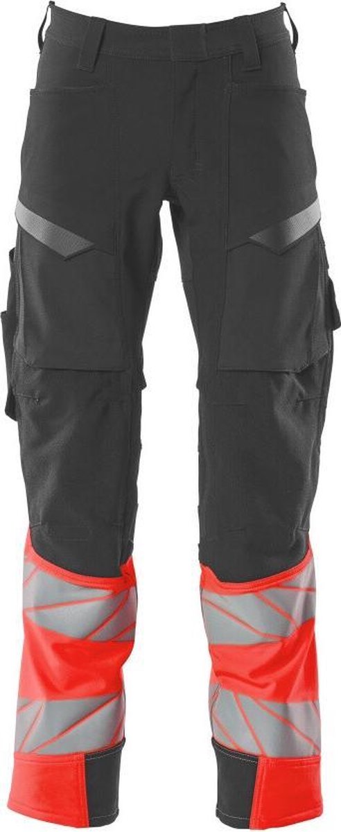 Mascot Accelerate Safe Broek Met Kniezakken 19179 - Mannen - Donkerantraciet/Rood - 60