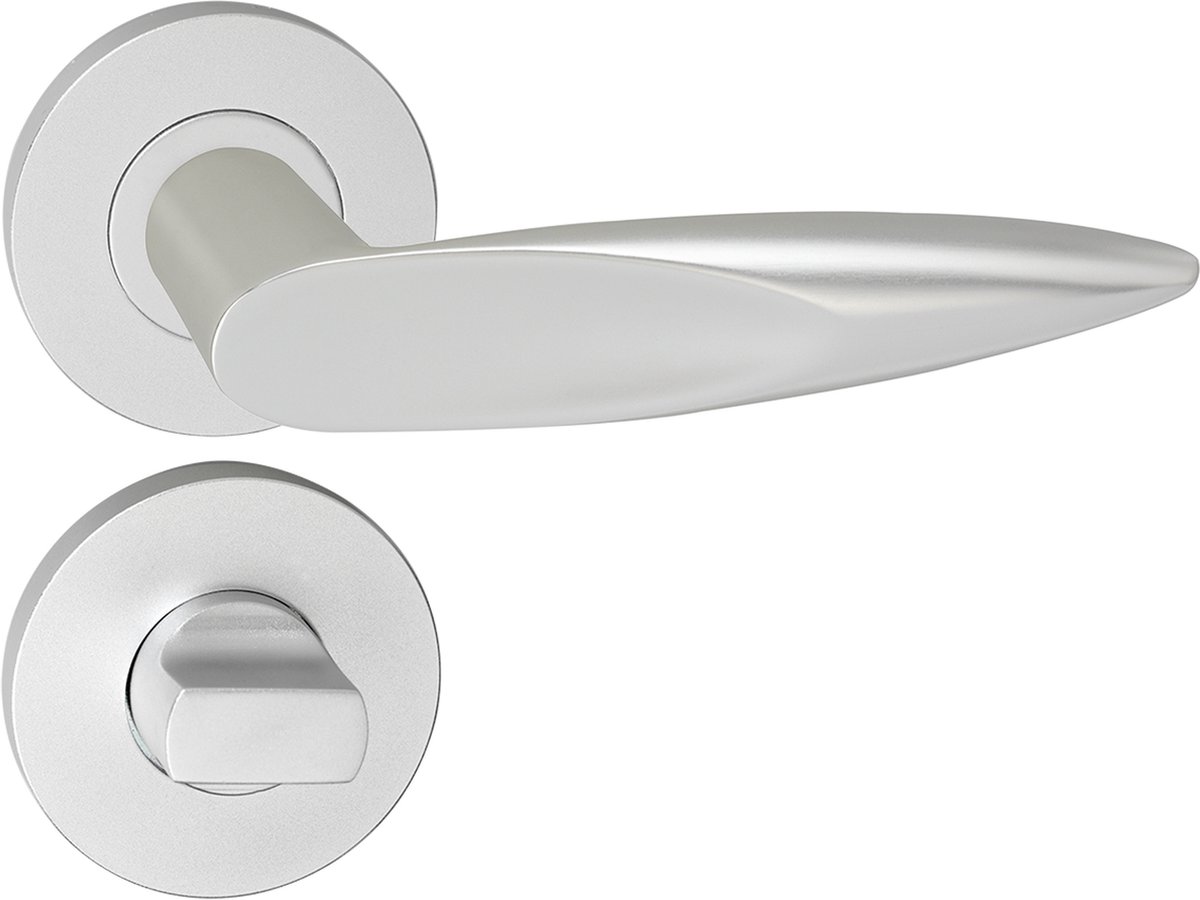 Impresso Sutton Deurklink – Deurbeslag – Rond – Rozet met Toiletsluiting – Aluminium