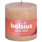 Bolsius Stompkaars Misty Pink Ø100 mm - Hoogte 10 cm - Roze/Grijs - 62 branduren