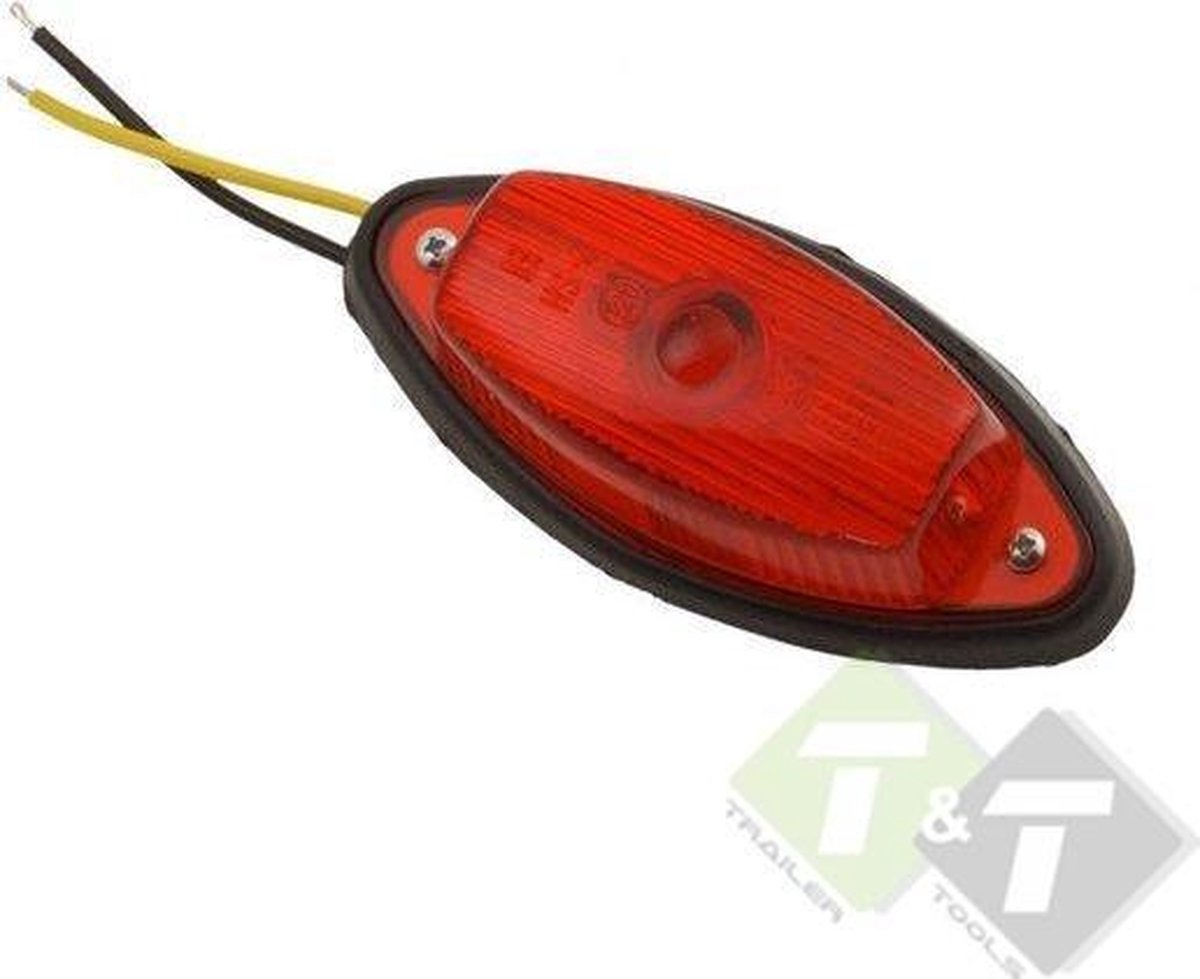 Zijmarkeringslamp, Contourlamp rood, 45mm x 100mm x 35mm, E27 keuring