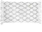 Katoenen badmat met witte diamantprint, 50 x 80 cm