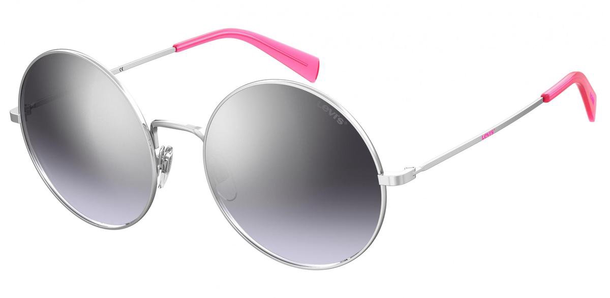 Levi's Zonnebril 1011/s Dames Cat. 3 Rond Staal Zilver/grijs