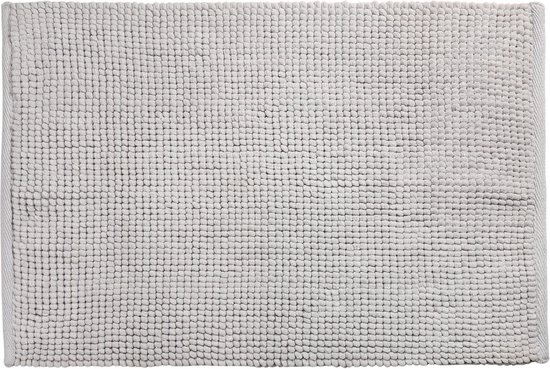 Differnz Candore badmat, geschikt voor vloerverwarming – 100% microfiber – Licht grijs – 50 x 80 cm