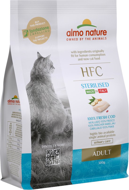 Almo Nature - Kat HFC Adult Sterilized brokken voor gecastreerde / gesteriliseerde katten - Zalm, Gewicht: 300g