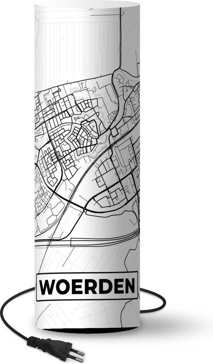 Lamptiger Tafellamp - Kaart - Ø 16 Cm - E14 - Zwart En Wit