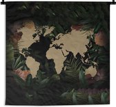 Tapisserie - Tapisserie - Wereldkaart - Fleurs - Beige - 60x60 cm - Tapisserie