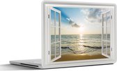 Laptop sticker - 12.3 inch - Doorkijk - Zon - Zee - 30x22cm - Laptopstickers - Laptop skin - Cover
