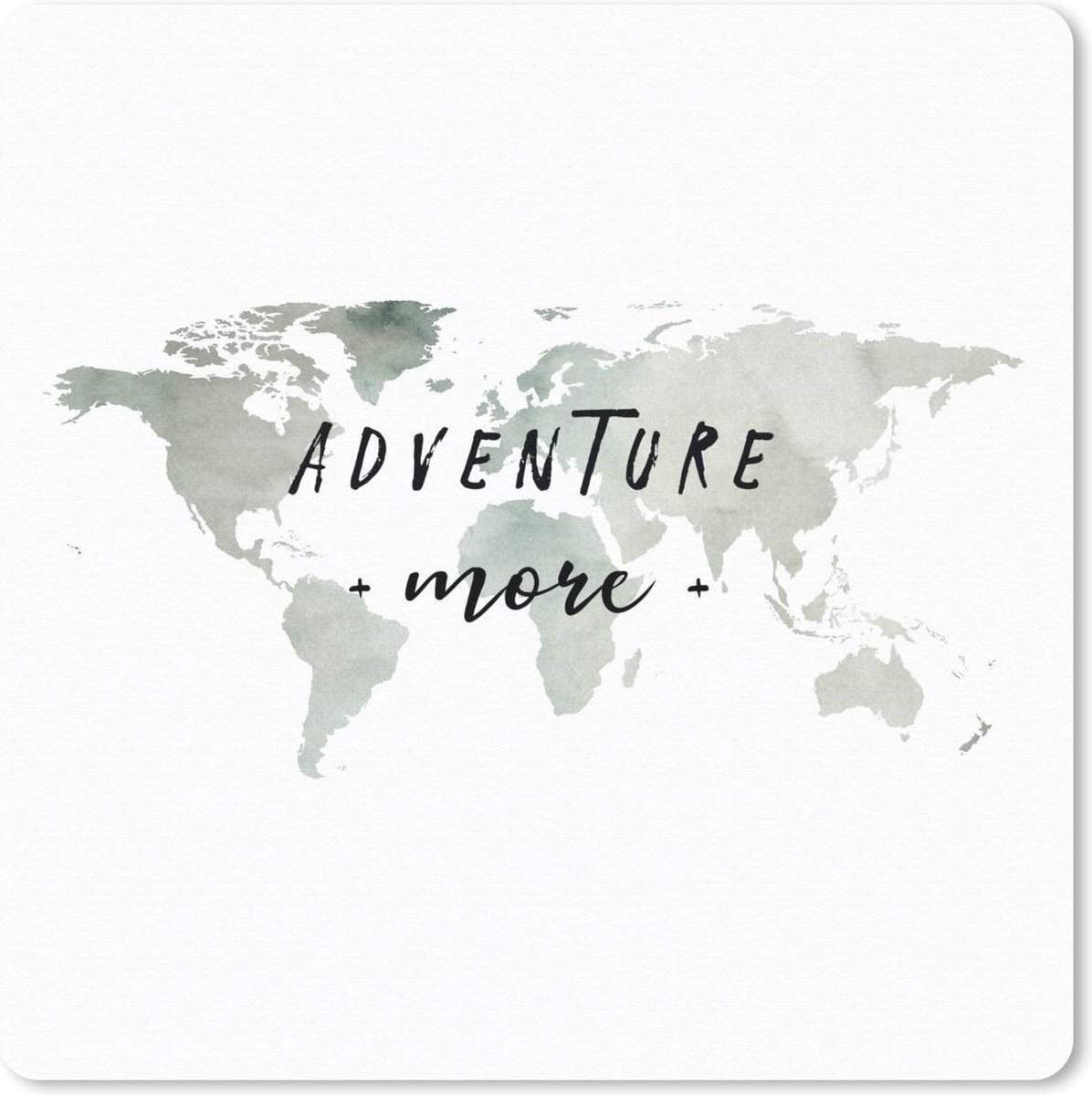 Muismat 30x30 cm - Mousepad Wereldkaart - Quote - Aquarel - Muismatten