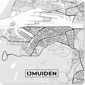 Muismat Klein - Stadskaart - IJmuiden - Grijs - Wit - 20x20 cm