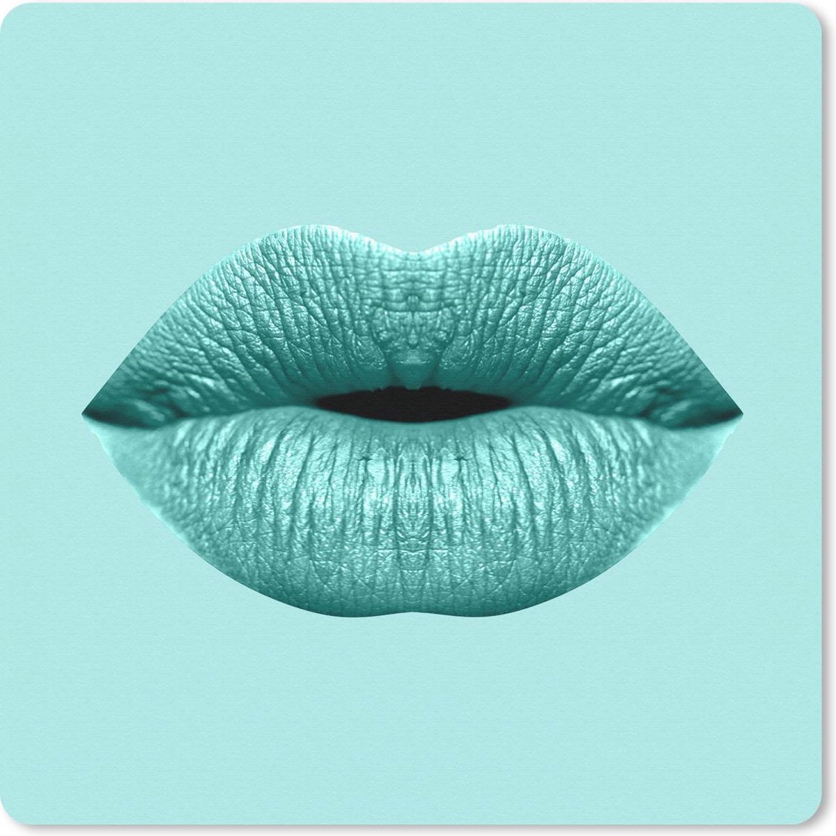 Muismat 20x20 cm - Mousepad Lippen - Pastel - Blauw - Muismatten