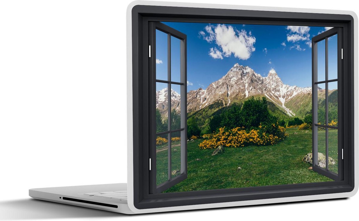Laptop sticker - 17.3 inch - Doorkijk - Natuur - Berg - 40x30cm - Laptopstickers - Laptop skin - Cover
