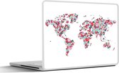 Laptop sticker - 10.1 inch - Wereldkaart - Vlinders - Kleuren - 25x18cm - Laptopstickers - Laptop skin - Cover