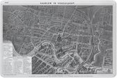 Muismat Historische stadskaarten - Een historische zwart witte stadskaart van het Nederlandse Haarlem muismat rubber - 27x18 cm - Muismat met foto