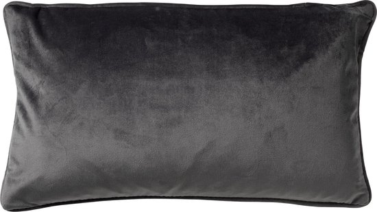 Foto: Dutch decor finn sierkussen 30x50 cm velvet lendekussen charcoal gray antraciet inclusief binnenkussen