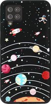 ADEL Siliconen Back Cover Softcase Hoesje voor Samsung Galaxy A12/ M12 - Ruimte Heelal Cartoon