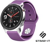 Siliconen Smartwatch bandje - Geschikt voor  Xiaomi Amazfit GTR sport band - paars - 47mm - Strap-it Horlogeband / Polsband / Armband