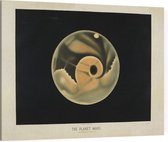 The Planet Mars, Étienne Léopold Trouvelot - Foto op Canvas - 100 x 75 cm