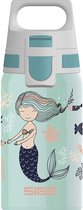 Drinkfles kinderen - ZINAPS Shield One Atlantis Children's Drinking Bottle (0,5 L), fles RVS Children's lekvrij deksel, One-Handed Water Bottle