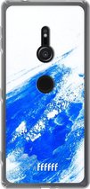 6F hoesje - geschikt voor Sony Xperia XZ2 -  Transparant TPU Case - Blue Brush Stroke #ffffff