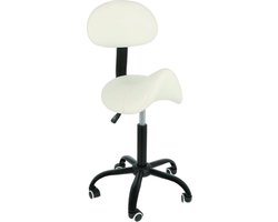 Zadelkruk Met Rugleuning Nikki -Kapperskruk - Wit - Goets