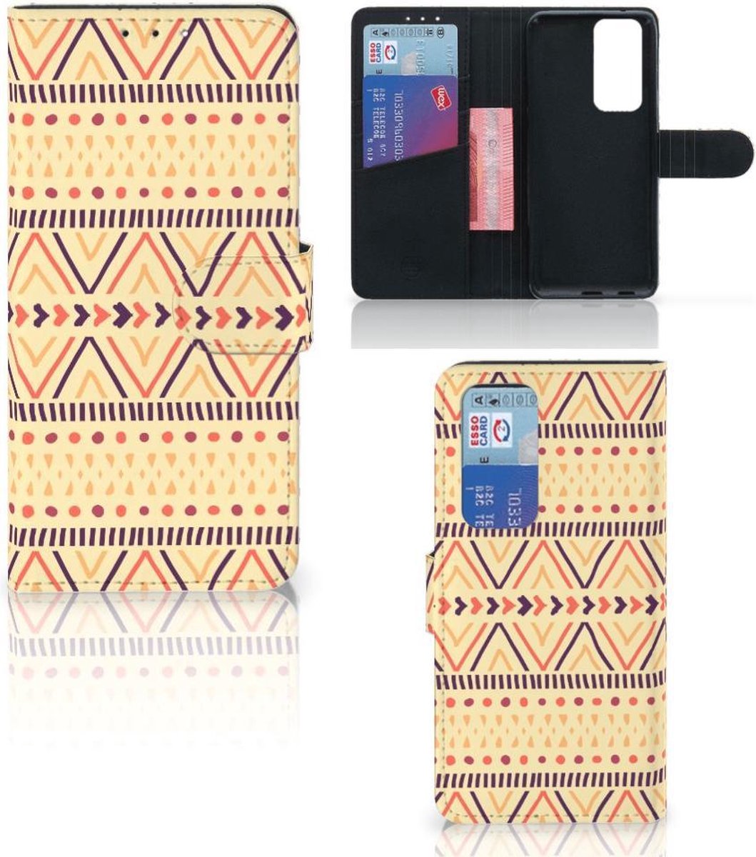 Book Case voor OPPO Find X3 Neo 5G Telefoon Hoesje Aztec Yellow