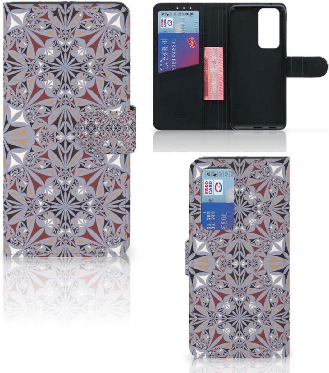 OPPO Find X3 Neo 5G Bookcase Flower Tiles
