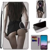 Voor Nokia 5.4 Gekleurde Tekening Cross Textuur Horizontale Flip PU Lederen Case met Houder & Kaartsleuven & Portemonnee & Lanyard (Upskirt)