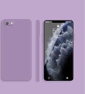 Effen kleur imitatie vloeibare siliconen rechte rand valbestendige volledige dekking beschermhoes voor iPhone 6s Plus / 6 Plus (paars)
