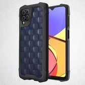 Voor Samsung Galaxy A12 5G 3D reliëf PU + PC + TPU Skidproof schokbestendig hoesje (blauw)