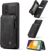 Voor Samsung Galaxy A52 4G / 5G CaseMe C20 Multifunctionele PC + TPU beschermhoes met houder & kaartsleuf & portemonnee (zwart)