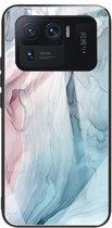 Voor Xiaomi Mi 11 Ultra Abstract Marble Pattern Glass beschermhoes (abstract grijs)