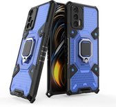 Voor OPPO Realme GT 5G Space PC + TPU-ringhouder beschermhoes (blauw)