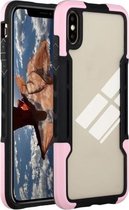 TPU + pc + acryl 3 in 1 schokbestendige beschermhoes voor iPhone XS / X (roze)