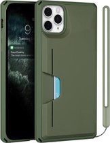 Armor schokbestendig TPU + pc-hardcase met kaartsleufhouder Funtion voor iPhone 11 Pro Max (groen)
