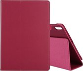 Voor Lenovo Tab 4 10 Plus (TB-X704) / Tab 4 10 (TB-X304) Litchi Textuur Effen Kleur Horizontale Flip Leren Case met Houder & Pen Slot (Rose Rood)