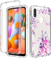 Voor Samsung Galaxy A11 2 in 1 hoog transparant geverfd schokbestendig PC + TPU beschermhoes (roze)