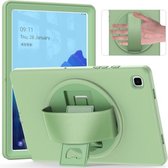 Voor Samsung Galaxy Tab A7 10.4 (2020) T500 / T505 360 graden rotatie PC + TPU beschermhoes met houder & polsband & penhouder (groen)