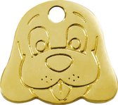 Dog Face koperen dierenpenning medium/gemiddeld 3,32 cm x 2,96 cm RedDingo