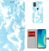 Voor ZTE Blade A7s 2020 Cloud Fog Patroon Horizontale Flip Lederen Case met Houder & Kaartsleuf & Portemonnee (Hemelsblauw)