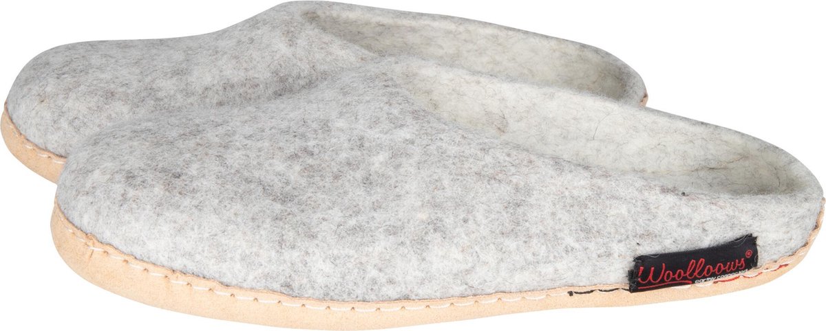 Woolloows Gevilte Wollen Sloffen voor Herren én Dames - Shuffle Grey 41