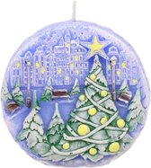 Blauwe Kerst Winterlandschap Rustieke Geurkaars 115/40 (17,5 uur)