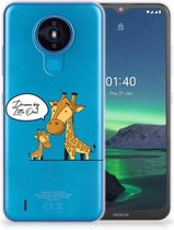 Trendy Telefoonhoesjes Nokia 1.4 Smartphone Hoesje Doorzichtig Giraffe