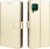 Voor Huawei P40 Lite / Nova 6 SE Retro Crazy Horse Texture Horizontaal flip lederen hoesje met houder & kaartsleuven & fotolijst (goud)