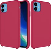Effen kleur vloeibare siliconen schokbestendig hoesje voor iPhone 11 (rose rood)