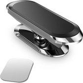 OnePlus 8T Magneethouder - Auto houder - Telefoonhouder - 360 draaibaar - Magneetstrip - Magneet telefoonhouder auto - sticker - Zilver - LuxeBass